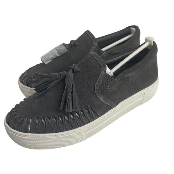 JSlides Aztec Grey Suede Slip-On Tassel Sneakers Size 6.5M New in Box‎ Platform - Picture 1 of 8